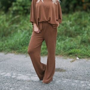 Dear Scarlett Wandere Espresso Ribbed Top & Bottom